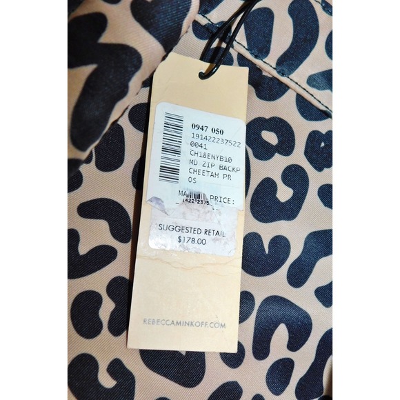 NEW Rebecca Minkoff‎ Medium Leopard Cheetah Print Canvas Backpack $178rt NWT